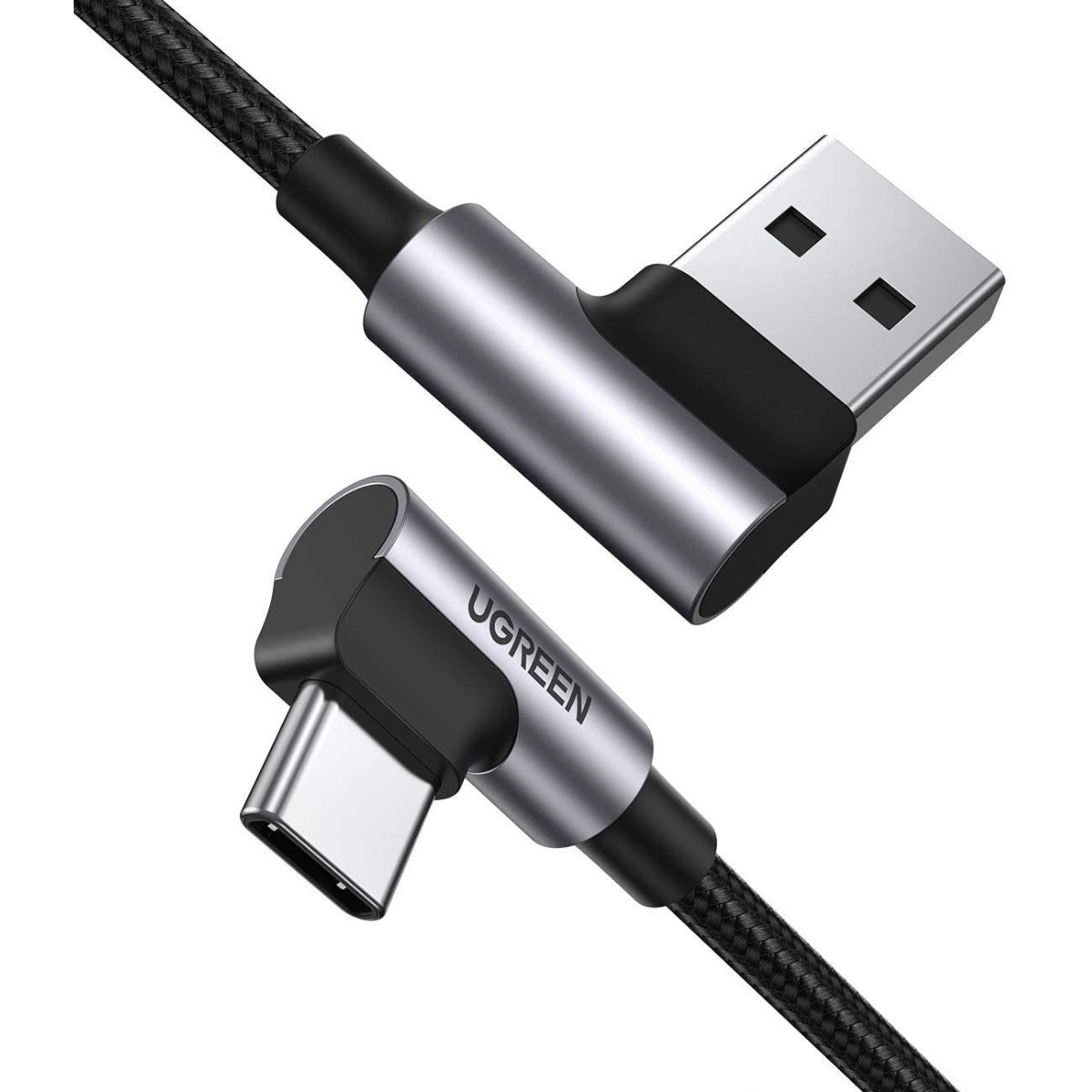 Cáp sạc nhanh USB 2.0 sang USB type C Ugreen 20855 US176 chiều dài 50cm, màu đen, vỏ nhôm mạ niken