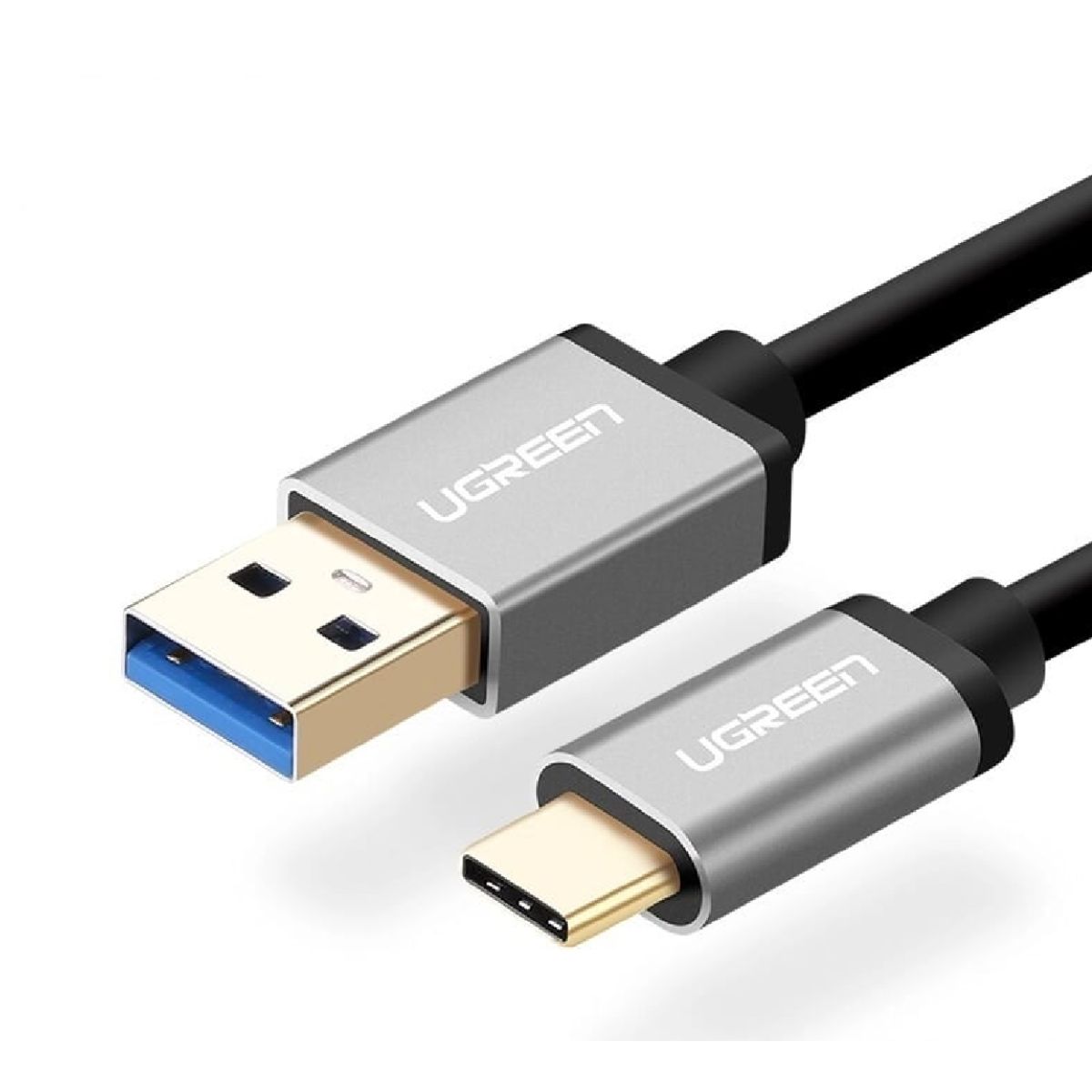 Cáp USB 3.0 sang USB type C Ugreen 20287 US187 chiều dài 1m, màu đen, tốc độ truyền tải 200MB/s
