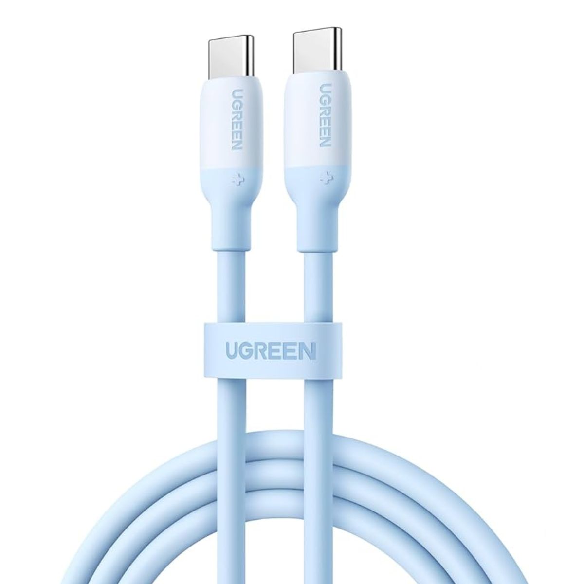 Cáp sạc chiều dài 1m USB-C đến USB-C Ugreen 15279 US563 màu xanh, silicone, tốc độ truyền 480Mbps