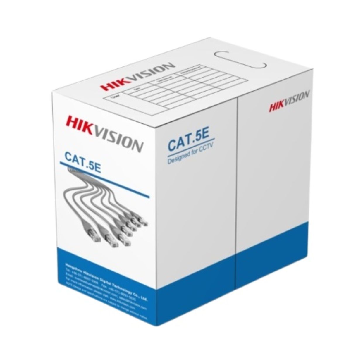 Dây cáp mạng Cat5E PVC Hikvision DS-1LN5EUEC0 dài 305m, đồng nguyên chất 99.95%
